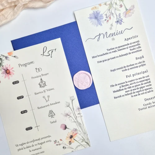 Invitație nuntă tipărită față-verso A11 - imagine 8