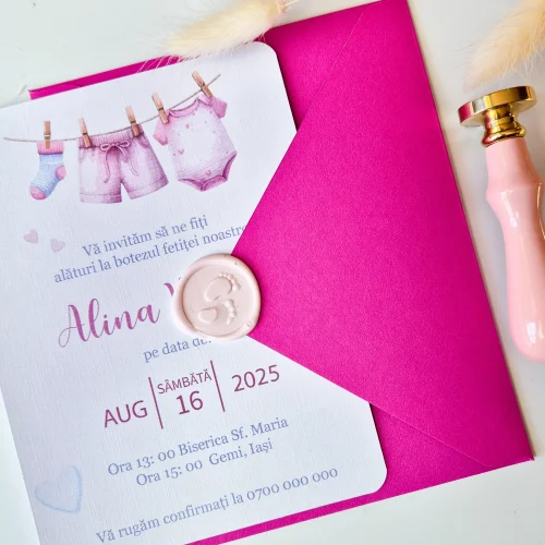 Invitație botez tipărită B4