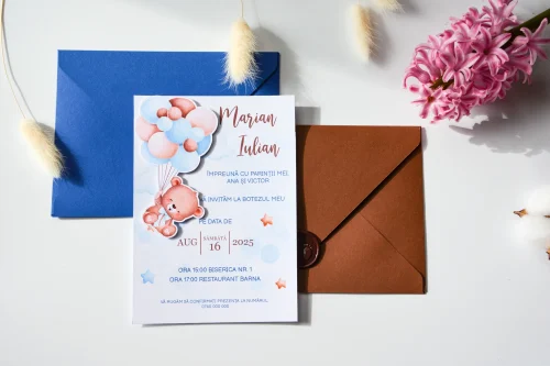 Invitație botez tipărită B8 - imagine 4