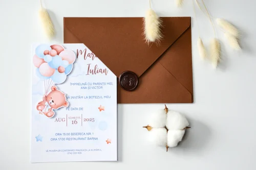 Invitație botez tipărită B8 - imagine 3