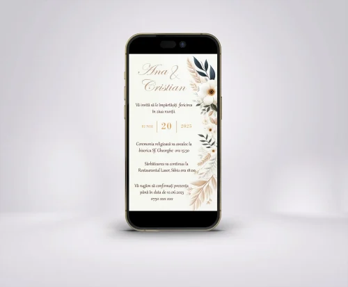 Invitație digitală nuntă D14