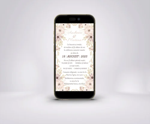 Invitație digitală nuntă D23