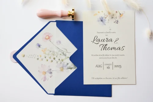 Invitație nuntă tipărită față-verso A11 - imagine 4