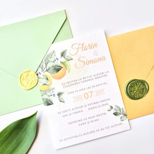 Invitație nuntă tipărită A6 - imagine 2